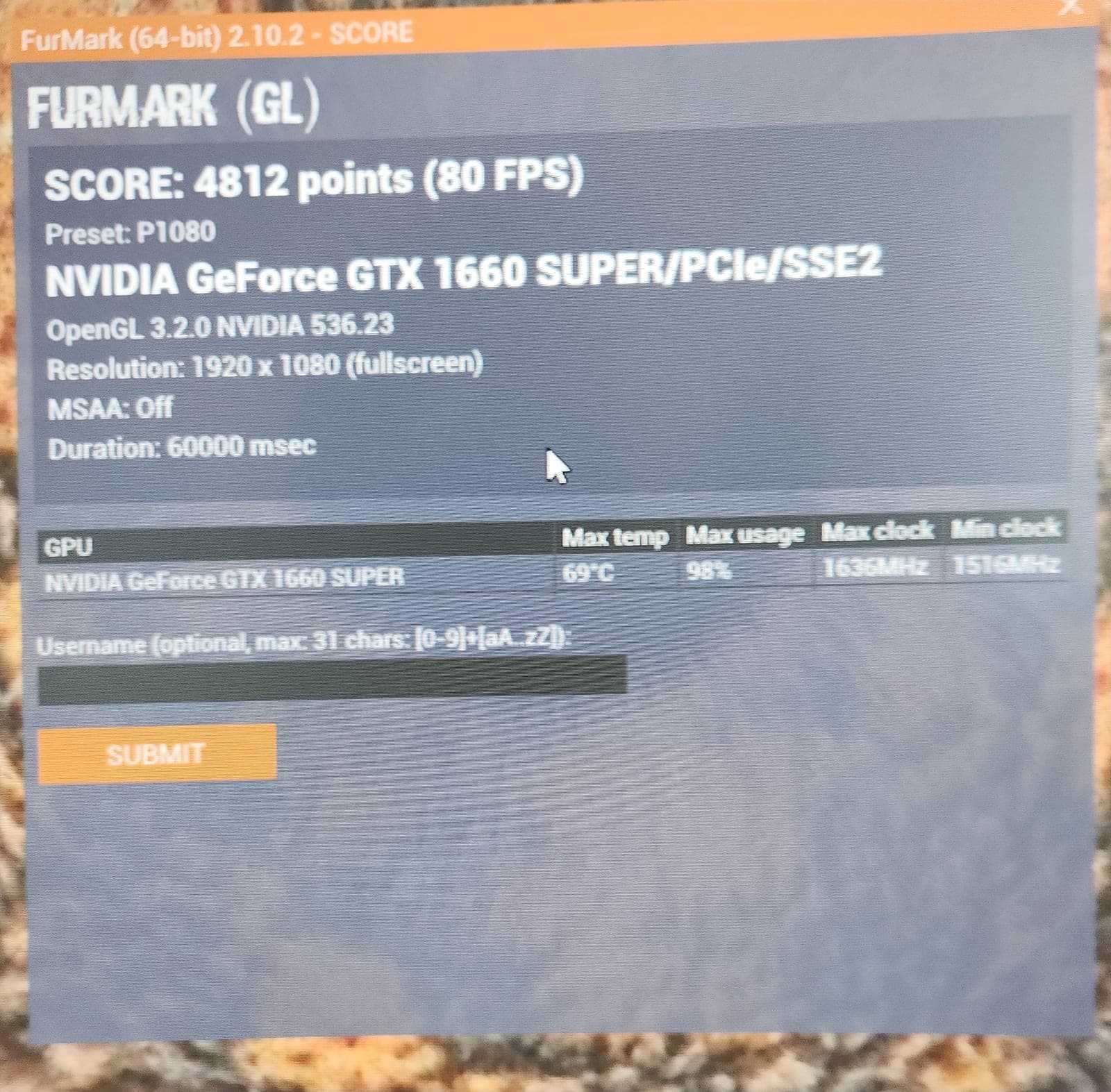 GPU benchmark eredmény